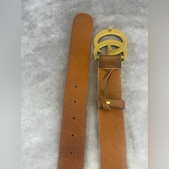Gucci Raw Edge Unfinished Wide Marmont Double G Leather Belt 409416 70/28 - Picture 8 of 9